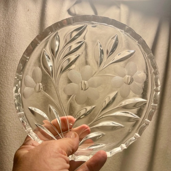 Vintage lead cut glass with flower pattern. American Brilliance. - Picture 5 of 6